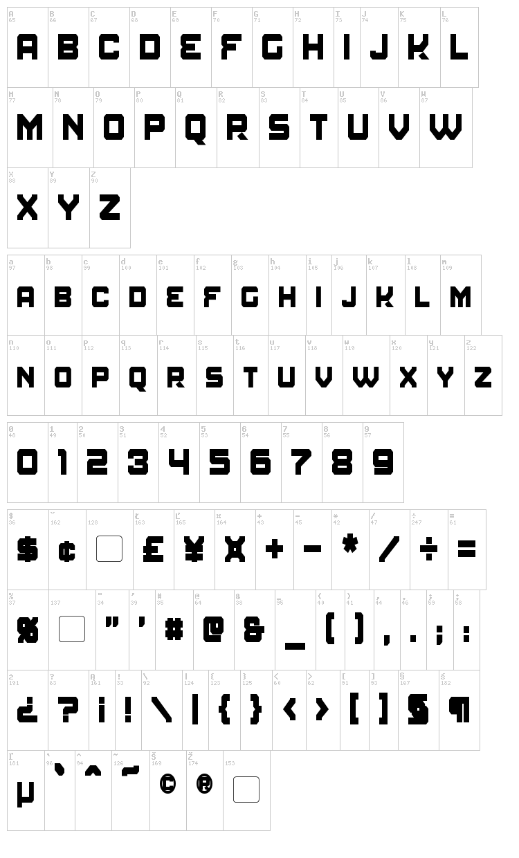 Amuro font map